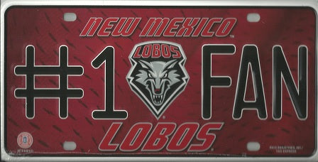 New Mexico Lobos #1 Fan License Plate