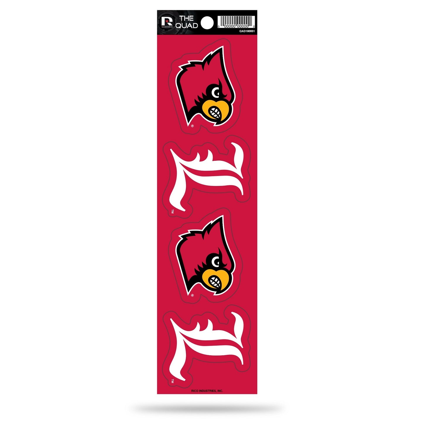 Louisville Cardinals Quad Decal Set