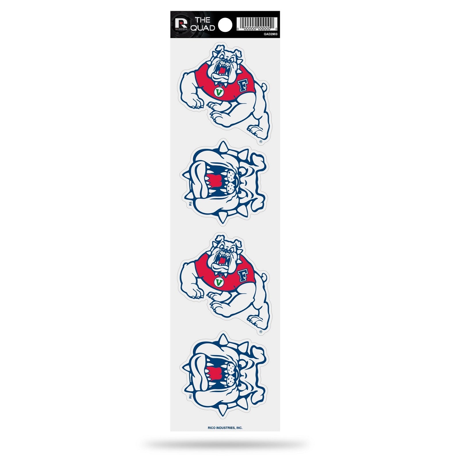 Fresno State Bulldogs Quad Decal Set