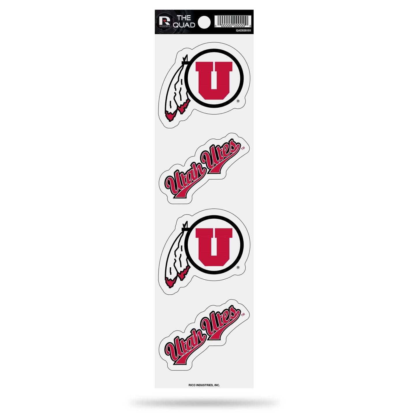 Utah Utes Quad Decal Set