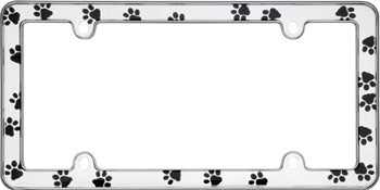 Paw Prints Plastic License Plate Frame