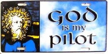 God is My Pilot License Plate