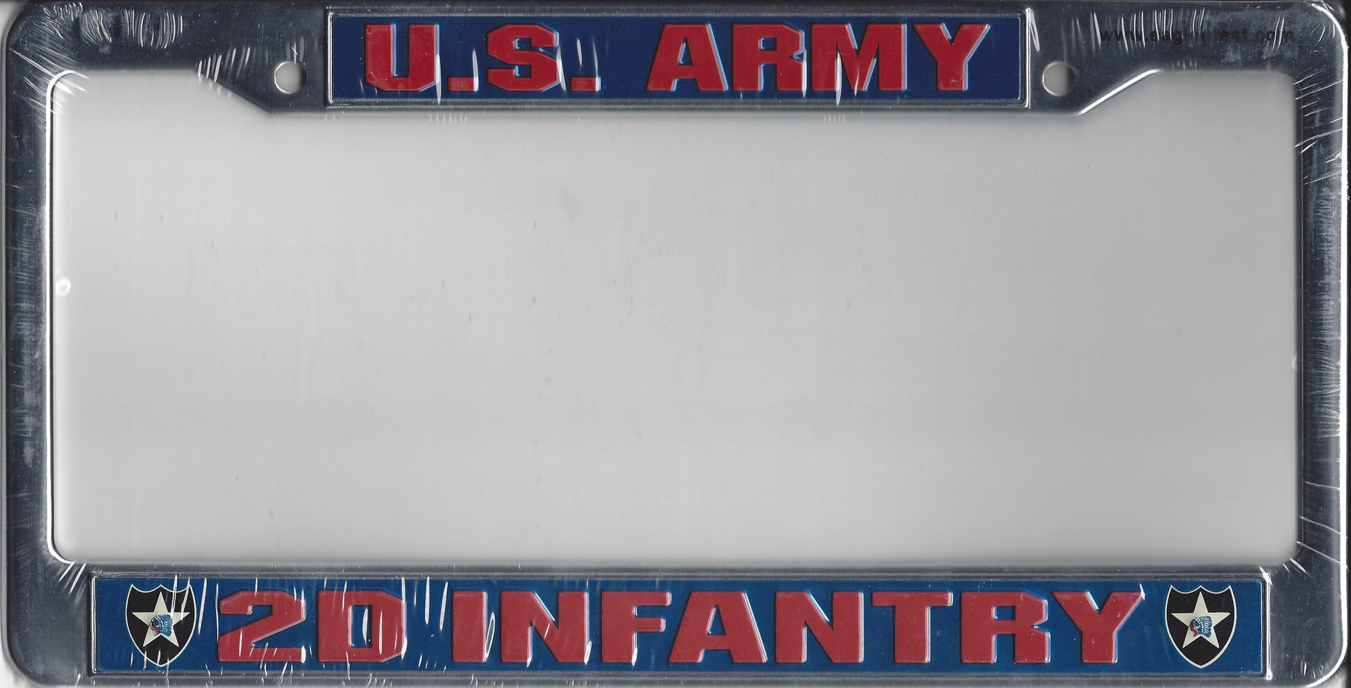 U.S. Army 2nd Infantry Chrome License Plate Frame