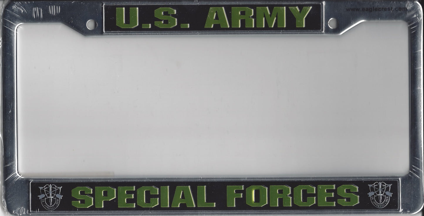 U.S. Army Special Forces Chrome License Plate Frame