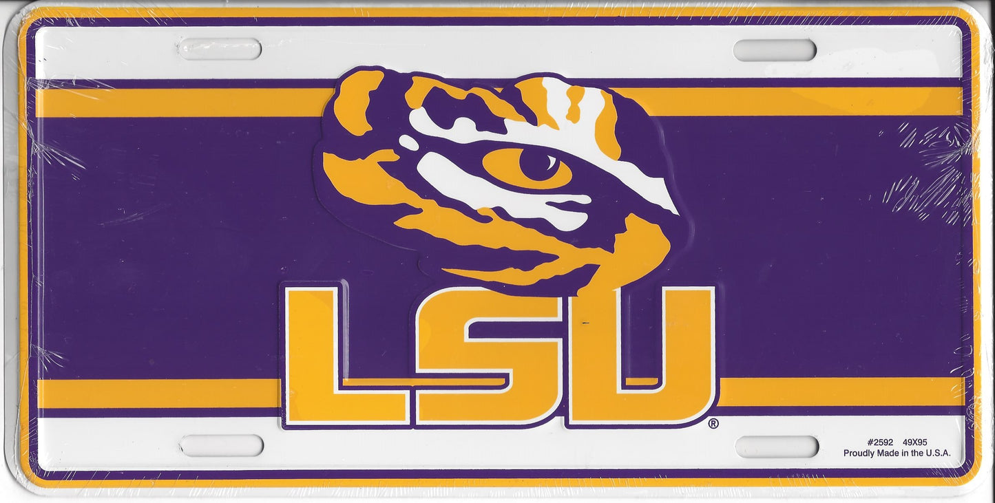 LSU Eye Of The Tiger Metal License Plate