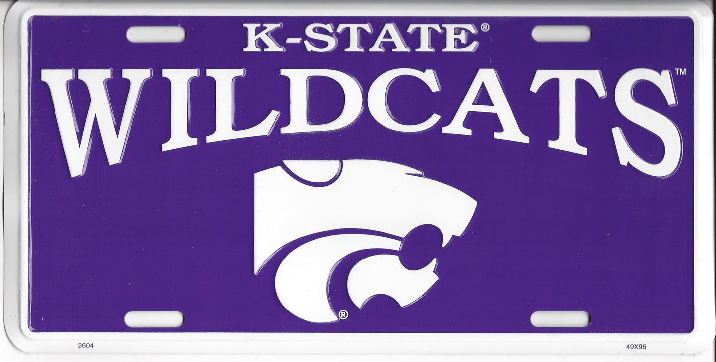 Kansas State Wildcats Purple License Plate