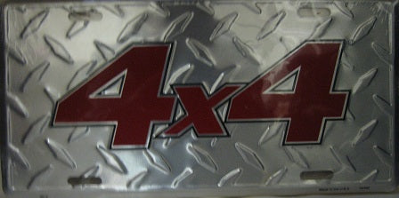 4 x 4 Diamond License Plate