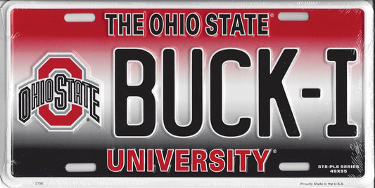 Ohio State BUCK-I Metal License Plate