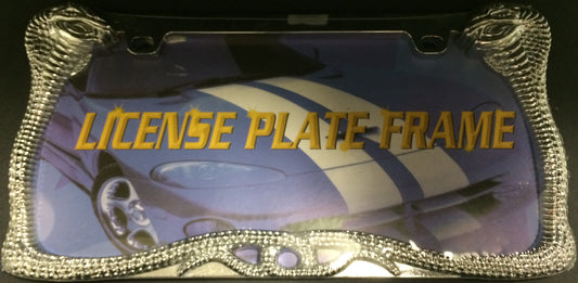 Two Cobra Snakes Chrome License Frame