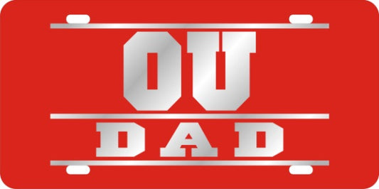 Oklahoma Sooners Dad Red laser License Plate