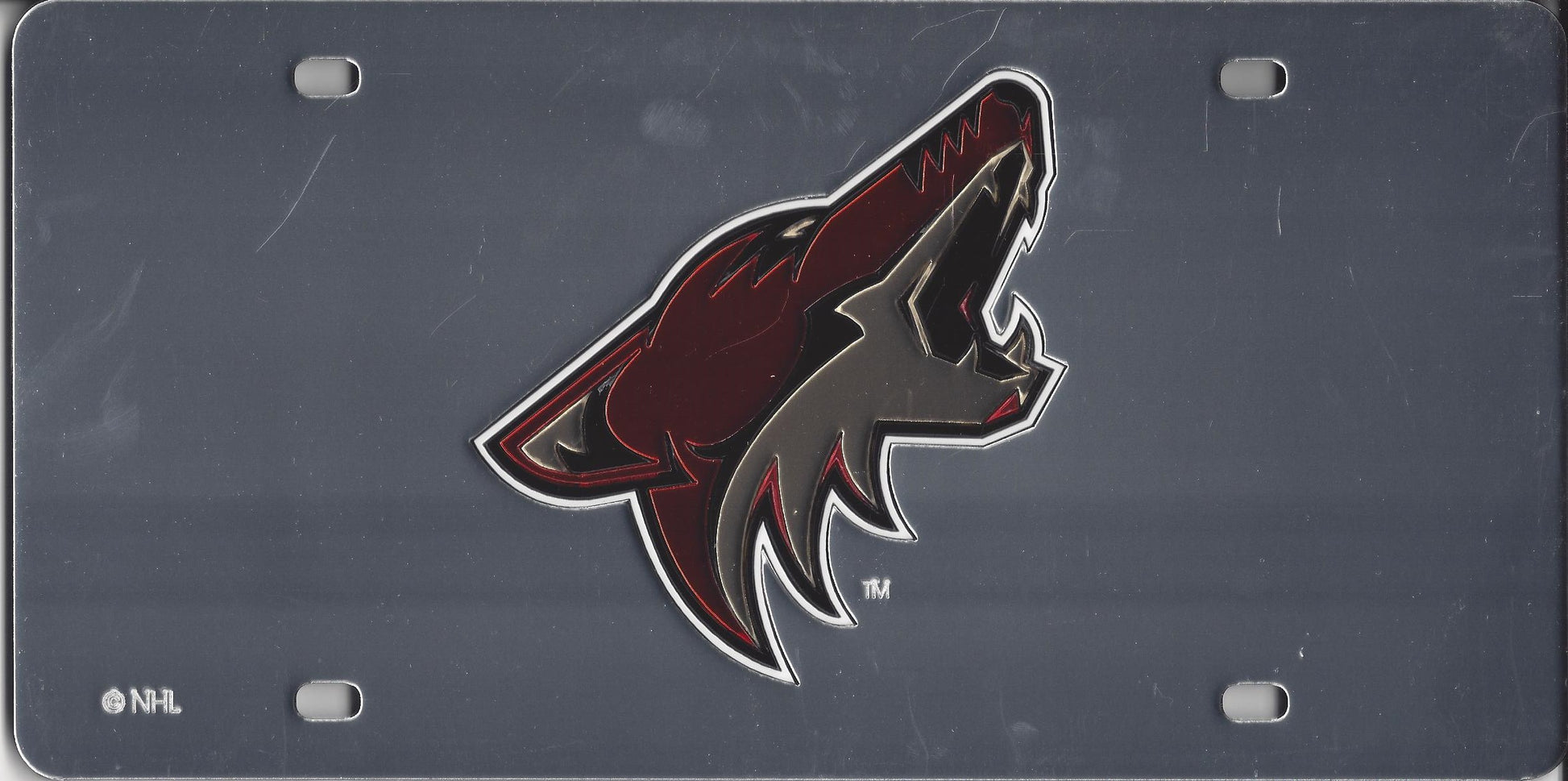 Phoenix Coyotes (Silver) Laser License Plate