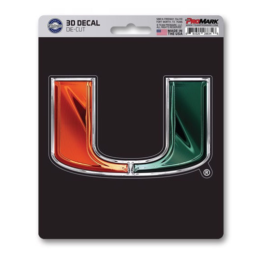 Miami Hurricanes Die Cut 3D Decal