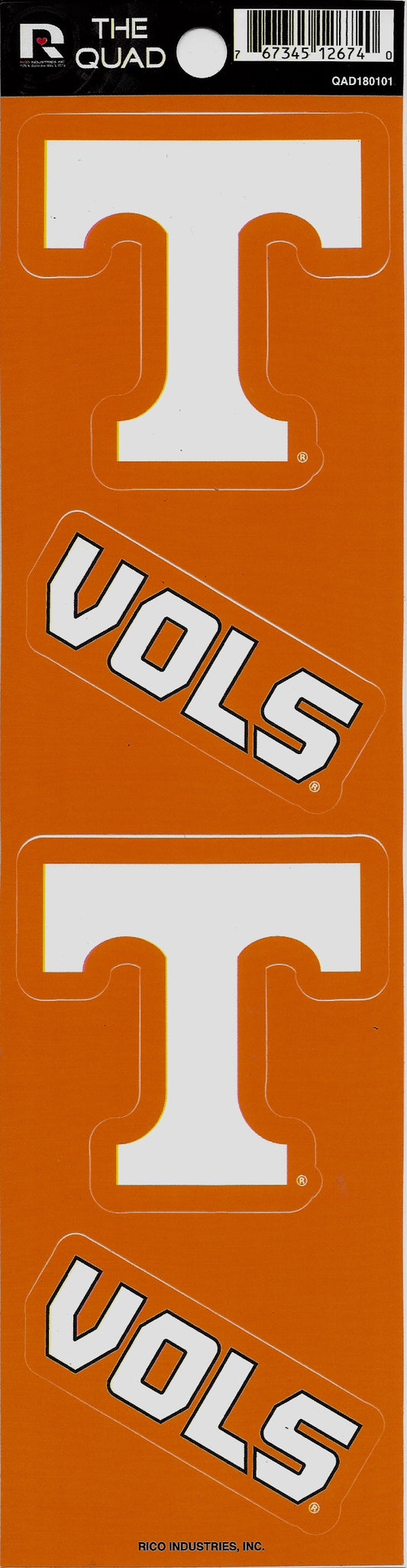 Tennessee Volunteers Quad Decal Set