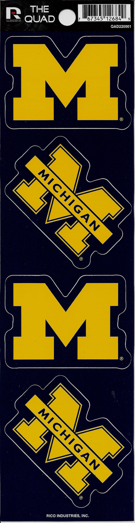 Michigan Wolverines Quad Decal Set