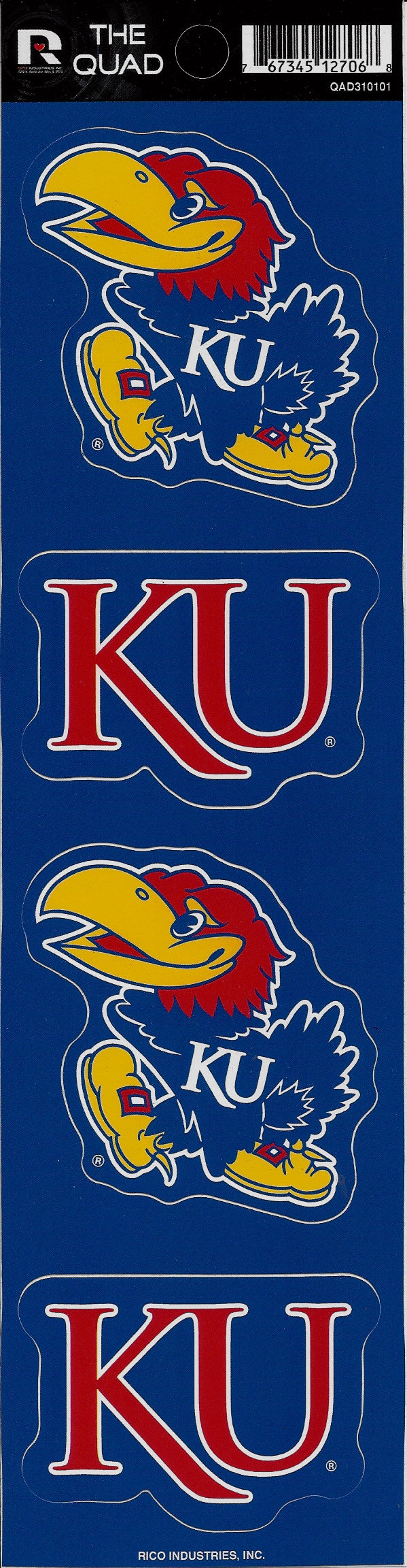 Kansas Jayhawks Quad Decal Set