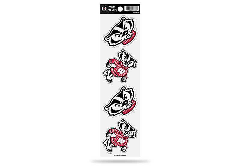 Wisconsin Badgers Quad Decal Set