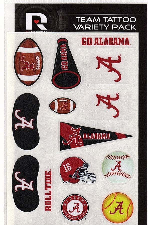 Alabama Crimson Tide Variety Pack Tattoo Set