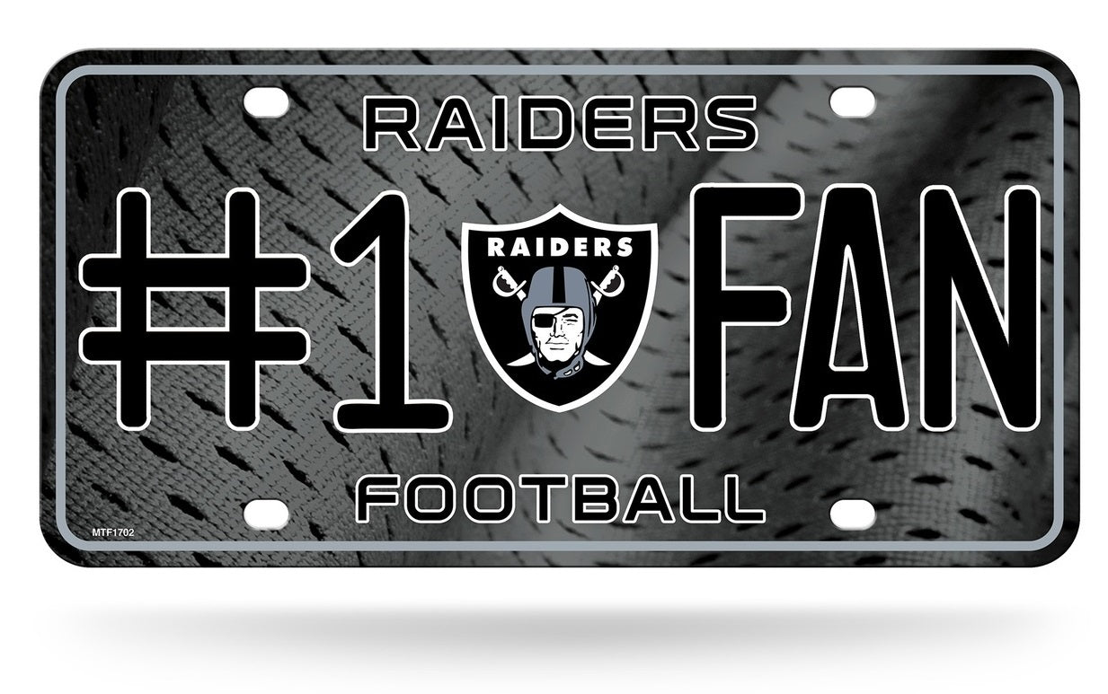 Oakland Raiders #1 Fan Metal License Plate