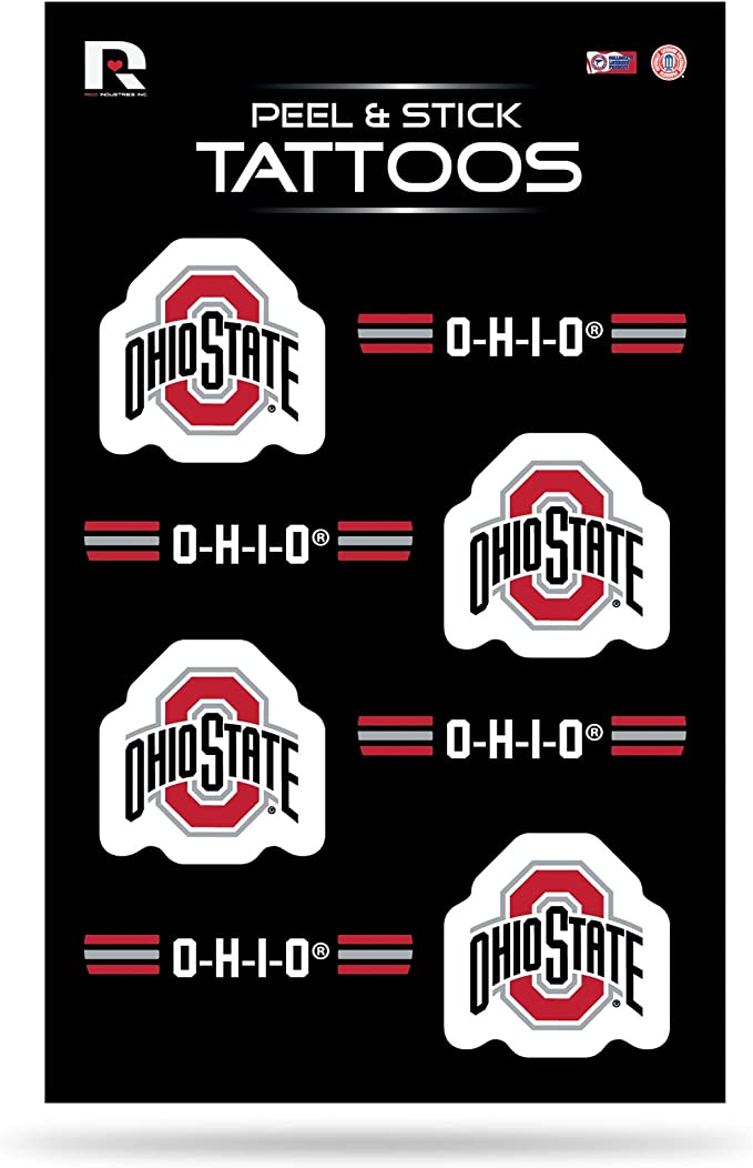 Ohio State Buckeyes Peel & Stick Temporary Tattoos