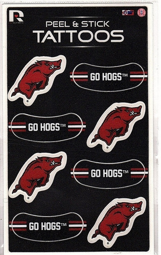 Arkansas Razorbacks Peel & Stick Temporary Tattoos