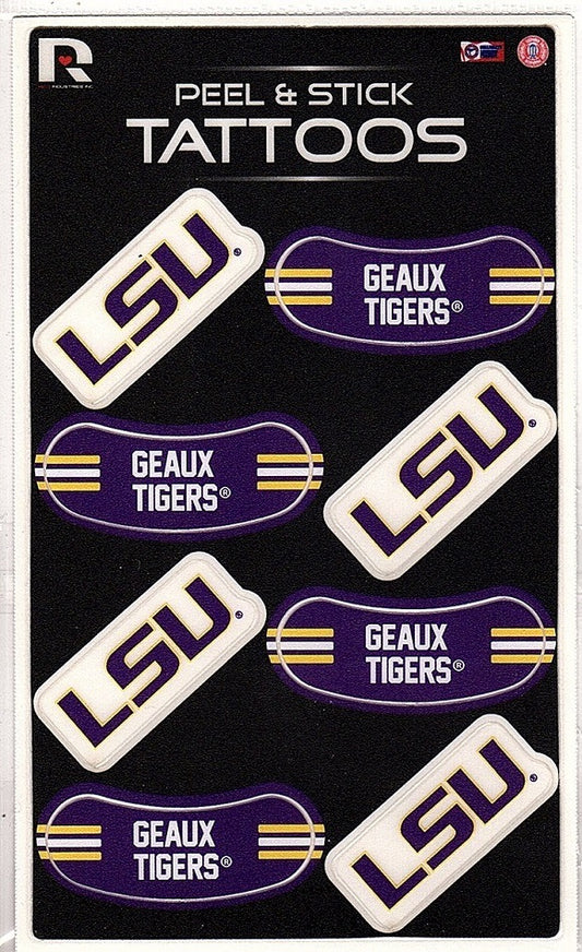 Louisiana State Tigers LSU Peel & Stick Temporary Tattoos