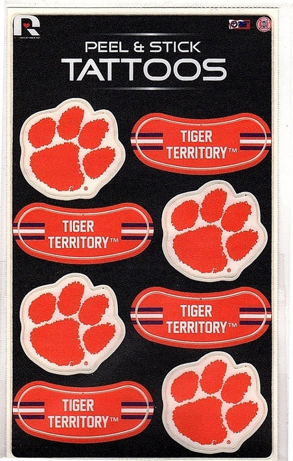 Clemson Tigers Peel & Stick Temporary Tattoos