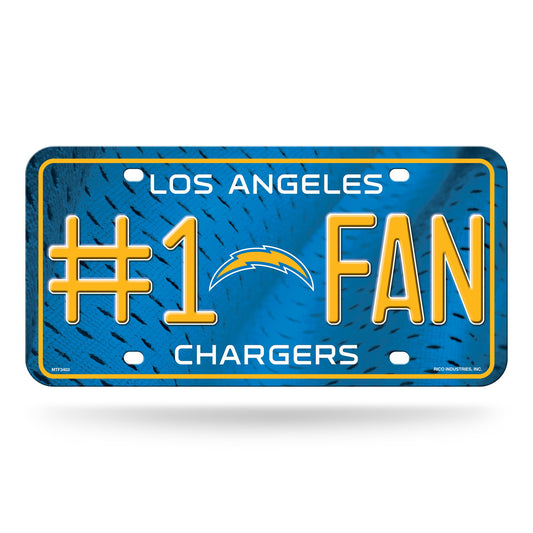 Los Angeles Chargers #1 Fan Metal License Plate