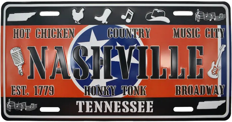 Nashville Tennessee Metal License Plate