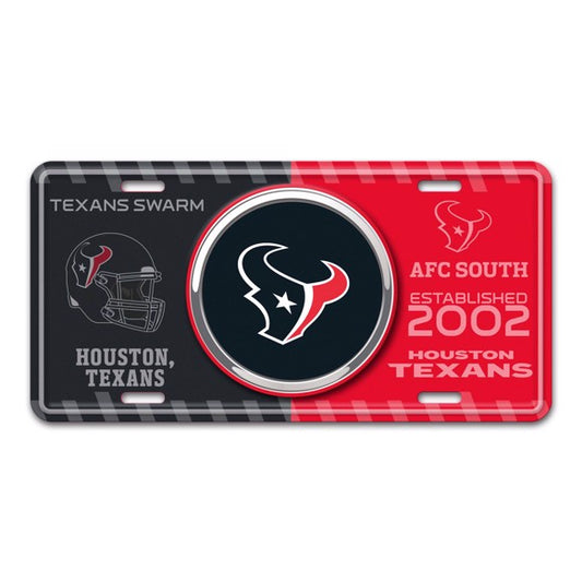 Houston Texans Metal License Plate