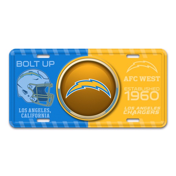 Los Angeles Chargers Metal License Plate