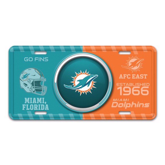 Miami Dolphins Metal License Plate