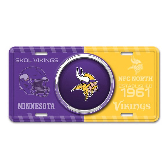 Minnesota Vikings Metal License Plate