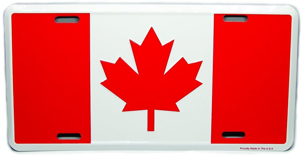 Canada Flag Metal License Plate