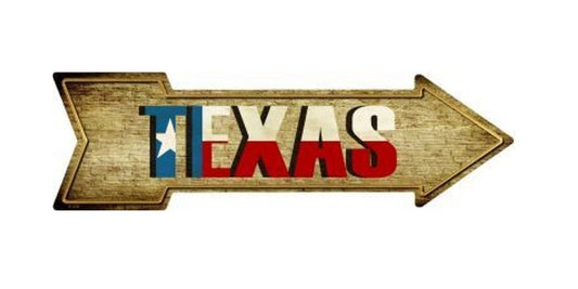 Texas Metal Arrow Street Sign