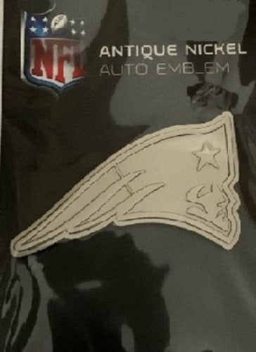 New England Patriots Antique Nickel Auto Emblem