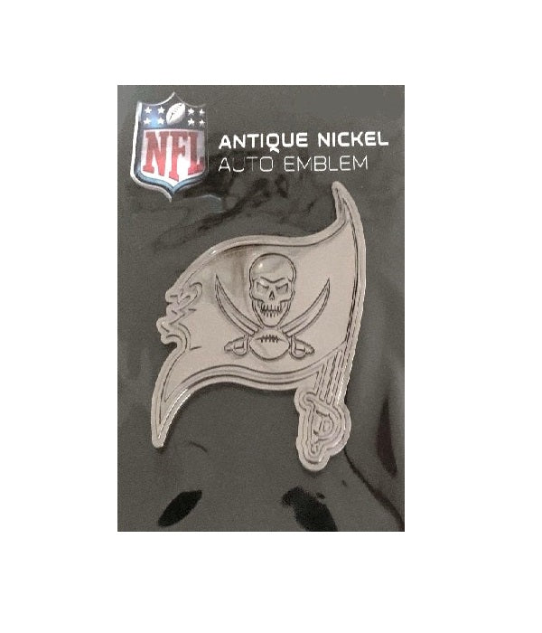 Tampa Bay Buccaneers Antique Nickel Auto Emblem