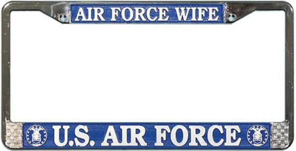 U.S. Air Force Wife Chrome License Plate Frame