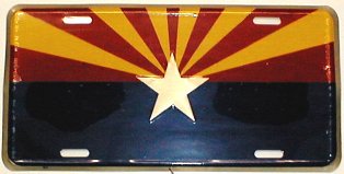 Arizona State Flag License Plate