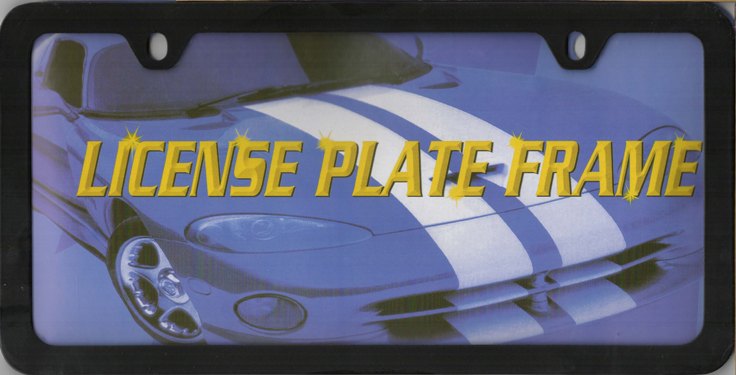 Blank Smooth Heavy Duty Black 2 - Hole License Plate Frame