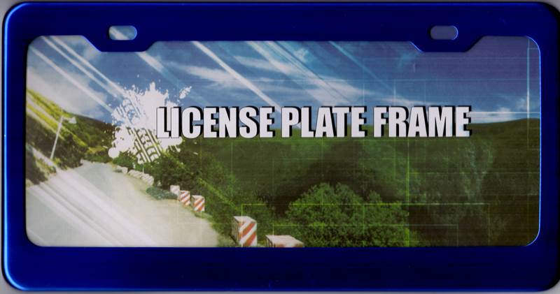 Blue Anodized Aluminum License Plate Frame