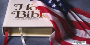 American Flag With Bible Photo License Plate