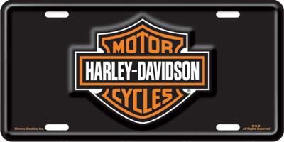 Harley-Davidson Bar and Shield Black License Plate