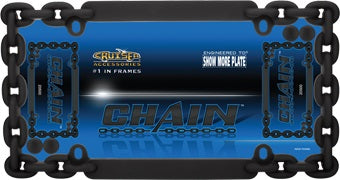 Chain Flat Black Metal License Plate Frame