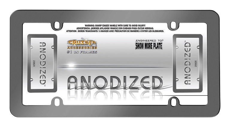 Anodized Grey Metal License Plate Frame