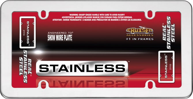 Real Stainless Steel Chrome License Plate Frame