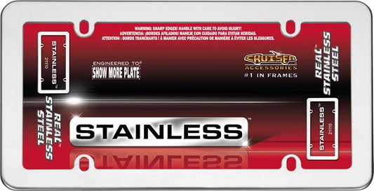 Real Stainless Steel Chrome License Plate Frame