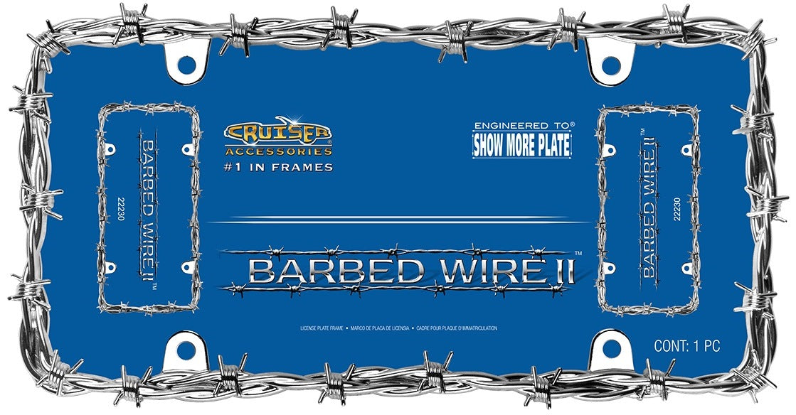 Chrome Barbed Wire License Plate Frame