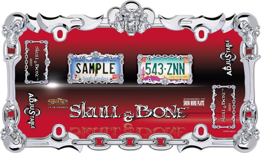 Skull & Bone Chrome License Plate Frame