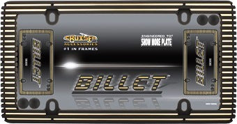 Billet Flat Black / Matte Gold Metal License Plate Frame