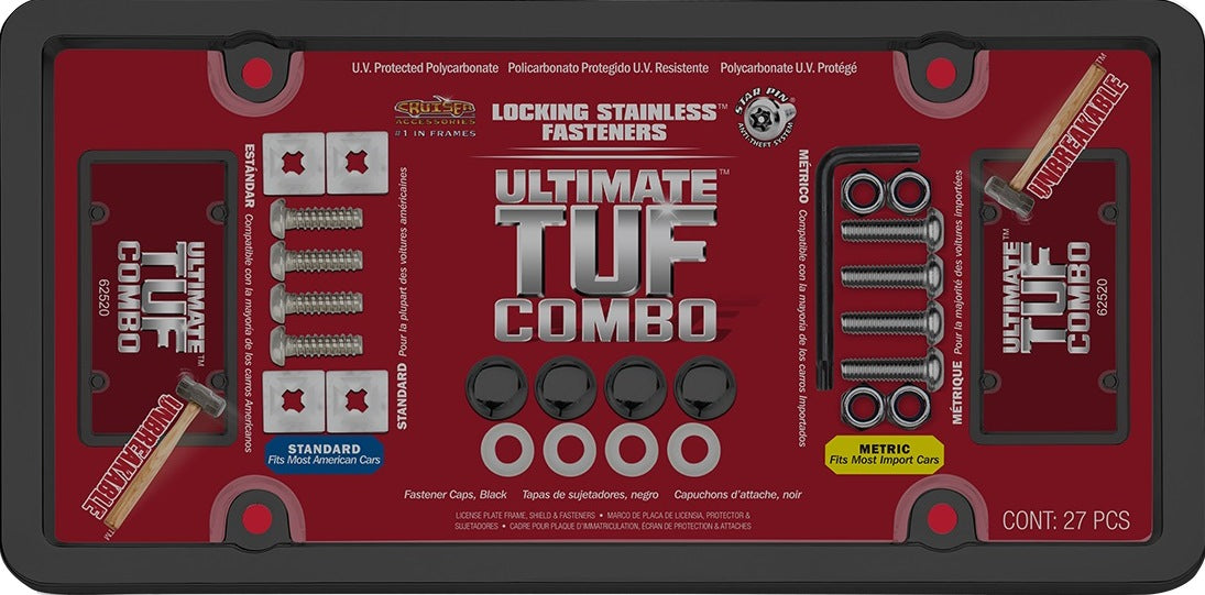 Ultimate Tuf Combo Pack Black / Smoke License Plate Frame Kit